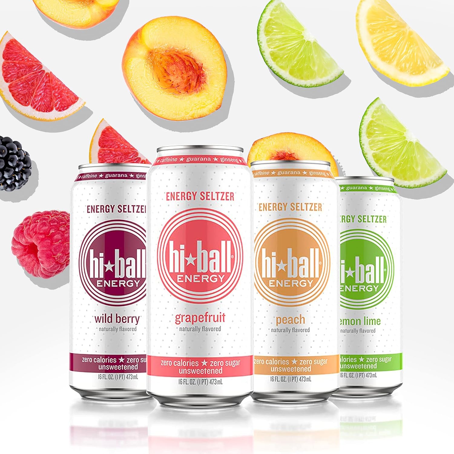 Hiball Clean Energy Seltzer Water， Caffeinated Sparkling Water Made with Vitamin B12 and Vitamin B6， Sugar Free (8 pack of 16 Fl Oz)， Variety Pack - Image 6